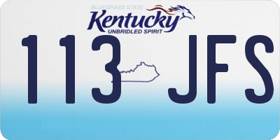 KY license plate 113JFS