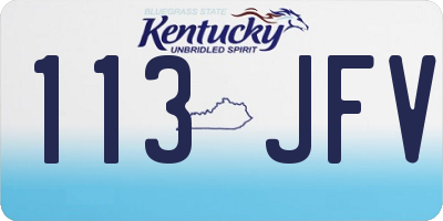 KY license plate 113JFV