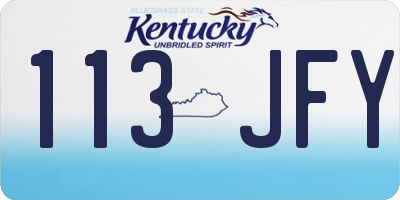 KY license plate 113JFY
