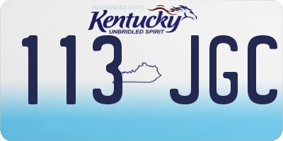KY license plate 113JGC