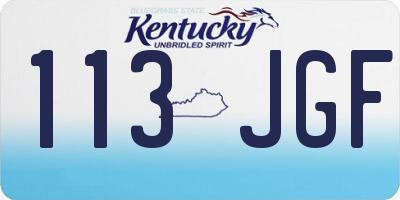 KY license plate 113JGF