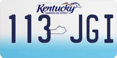 KY license plate 113JGI