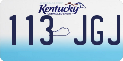 KY license plate 113JGJ