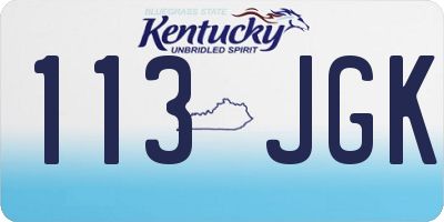 KY license plate 113JGK