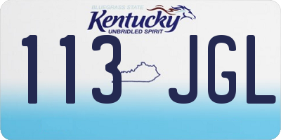 KY license plate 113JGL