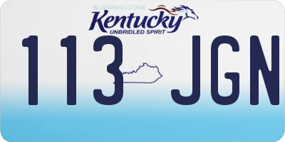 KY license plate 113JGN