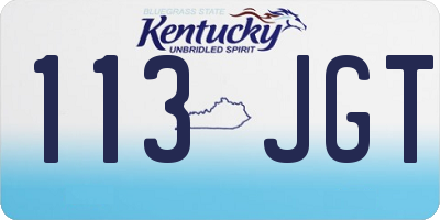 KY license plate 113JGT