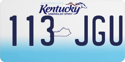 KY license plate 113JGU