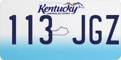 KY license plate 113JGZ