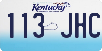 KY license plate 113JHC