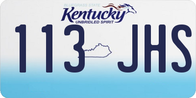 KY license plate 113JHS