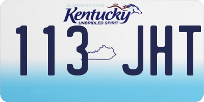 KY license plate 113JHT