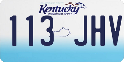 KY license plate 113JHV