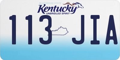 KY license plate 113JIA