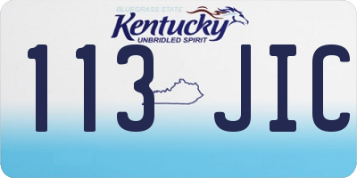 KY license plate 113JIC
