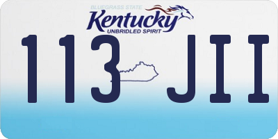 KY license plate 113JII