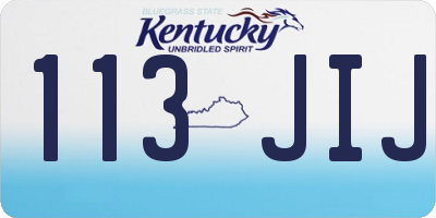 KY license plate 113JIJ