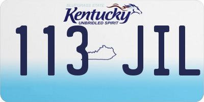 KY license plate 113JIL