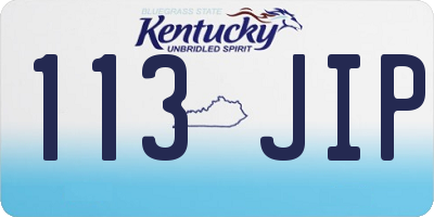 KY license plate 113JIP