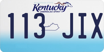 KY license plate 113JIX