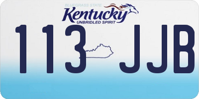KY license plate 113JJB