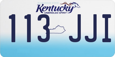 KY license plate 113JJI