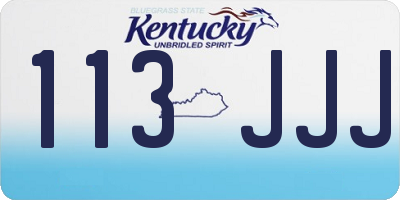 KY license plate 113JJJ