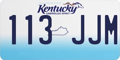 KY license plate 113JJM