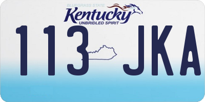 KY license plate 113JKA