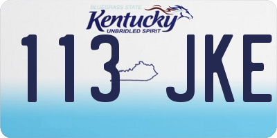 KY license plate 113JKE