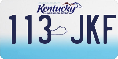 KY license plate 113JKF