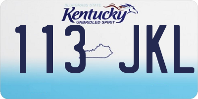 KY license plate 113JKL