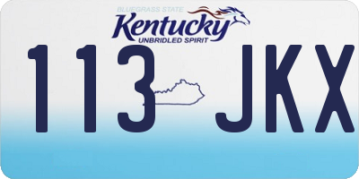 KY license plate 113JKX