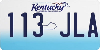 KY license plate 113JLA