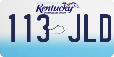 KY license plate 113JLD