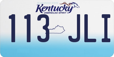 KY license plate 113JLI