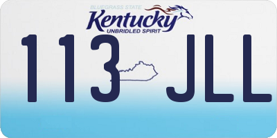 KY license plate 113JLL