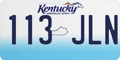 KY license plate 113JLN