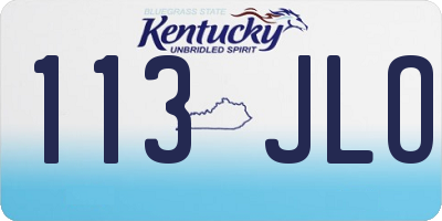 KY license plate 113JLO