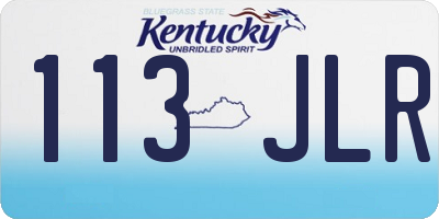 KY license plate 113JLR