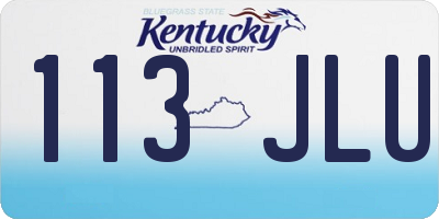 KY license plate 113JLU