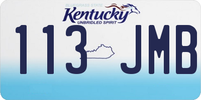 KY license plate 113JMB