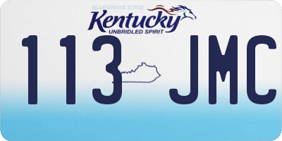 KY license plate 113JMC