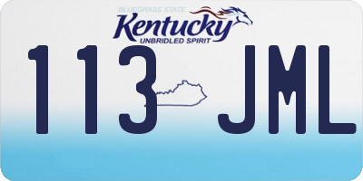 KY license plate 113JML