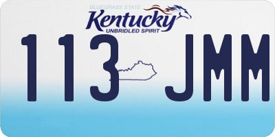 KY license plate 113JMM