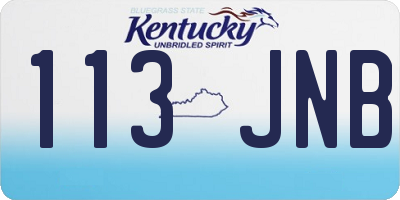 KY license plate 113JNB