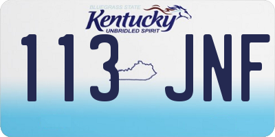 KY license plate 113JNF