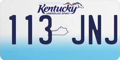 KY license plate 113JNJ