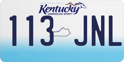 KY license plate 113JNL