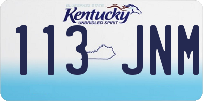 KY license plate 113JNM